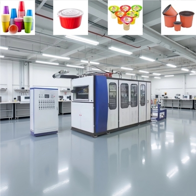 Máy tạo nhiệt nhựa được điều khiển bởi PLC cho cốc và thùng chứa